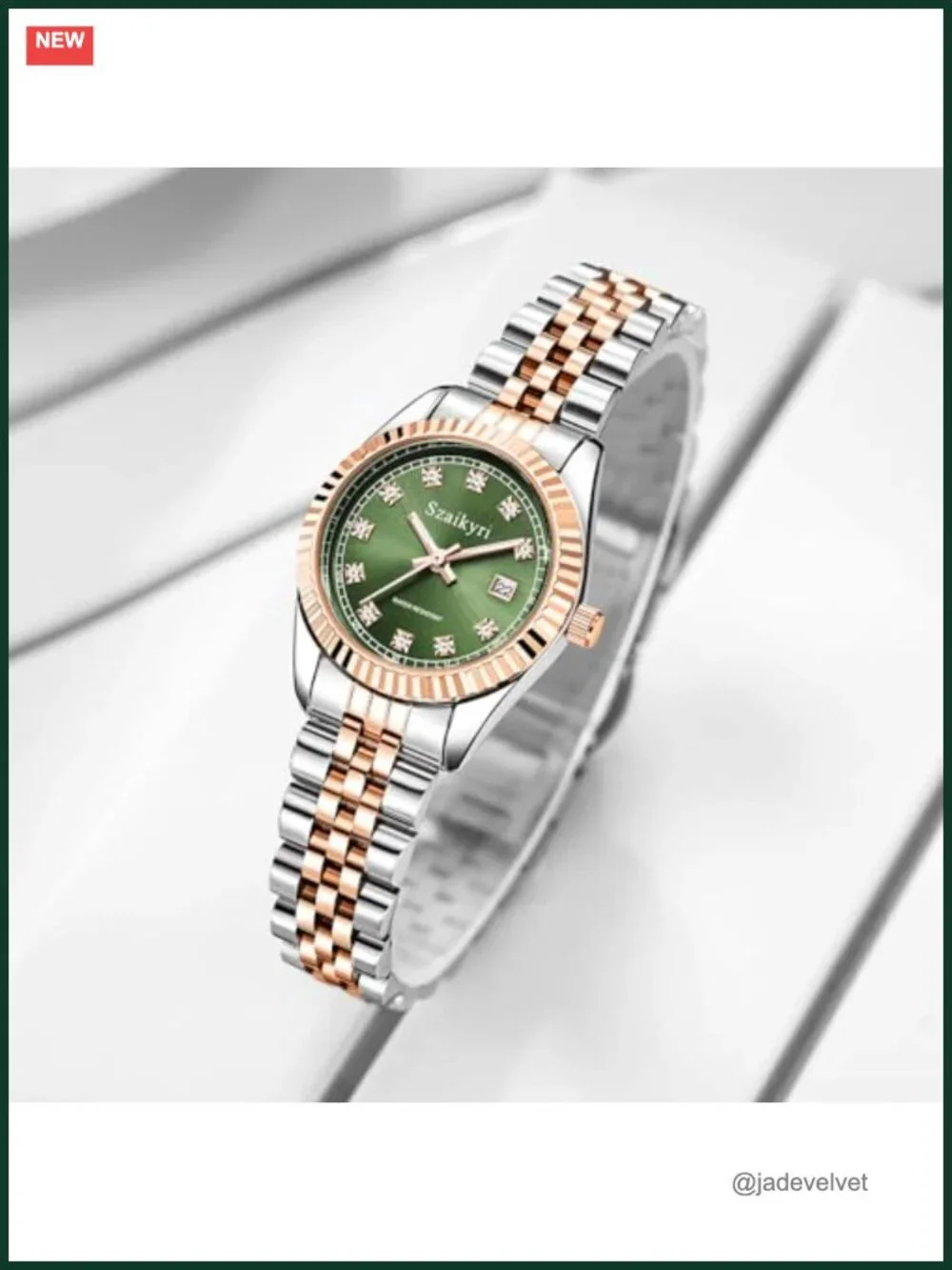 Classic Women's Wrist Watch with Solid Stainless Steel Band, Water Resistant
